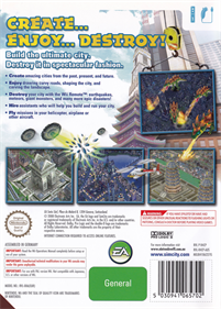 SimCity Creator - Box - Back Image