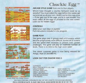 Chuckie Egg - Box - Back Image