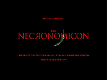 Digital Pinball: Necronomicon - Screenshot - Game Title Image