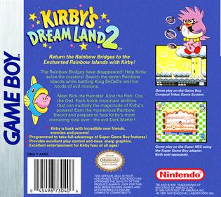 Kirby's Dream Land 2 - Box - Back Image