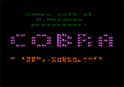 Cobra (Cobra Soft) - Screenshot - Game Title Image