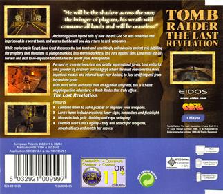 Tomb Raider: The Last Revelation - Box - Back Image