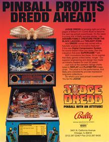 Judge Dredd - Advertisement Flyer - Back Image