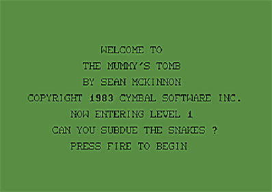 Mummy's Tomb - Screenshot - Game Title Image