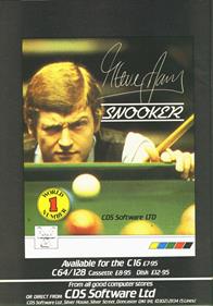 Steve Davis Snooker - Advertisement Flyer - Front Image