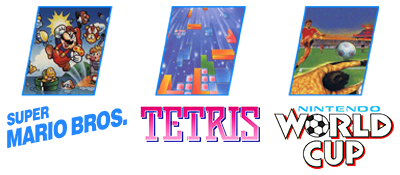 Super Mario Bros. / Tetris / Nintendo World Cup - Clear Logo Image