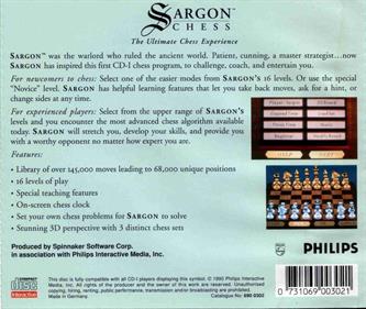 Sargon Chess - Box - Back Image
