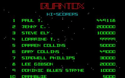 Quantox - Screenshot - High Scores Image