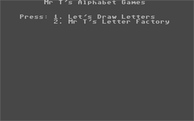 Mr T's Alphabet Games - Screenshot - Game Select Image