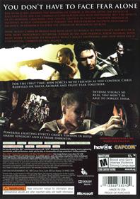 Resident Evil 5 - Box - Back Image