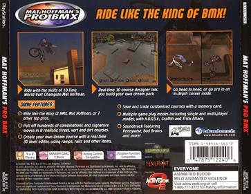 Mat Hoffman's Pro BMX - Box - Back Image