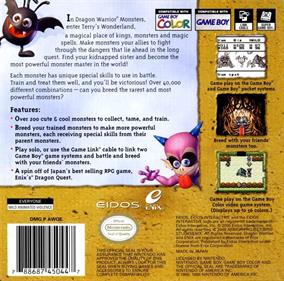 Dragon Warrior Monsters - Box - Back Image