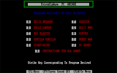 FriendlyWare P.C. Arcade - Screenshot - Game Select Image