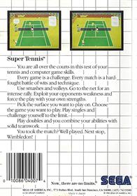 Super Tennis - Box - Back Image