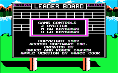 World Class Leader Board - Screenshot - Game Select Image