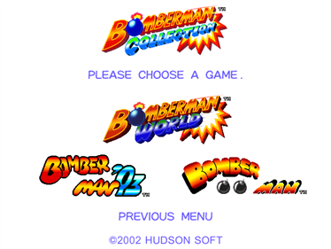 Bomberman Collection - Screenshot - Game Select