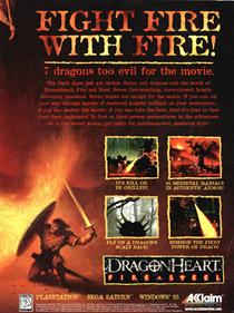 DragonHeart: Fire & Steel - Advertisement Flyer - Back Image