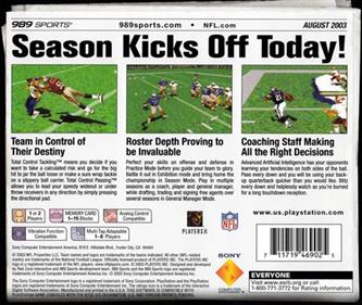 NFL GameDay 2004 - Box - Back Image