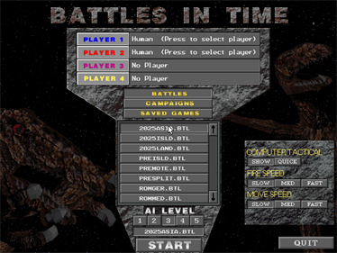 Battles in Time - Screenshot - Game Select Image