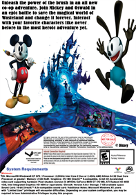 Epic Mickey 2: The Power of Two - Fanart - Box - Back Image