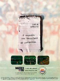Madden NFL 98 - Advertisement Flyer - Back Image
