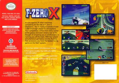 F-Zero X - Box - Back Image