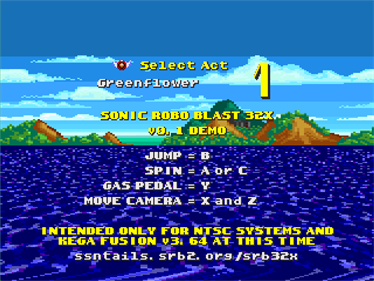 Sonic Robo Blast 32X - Screenshot - Game Select Image