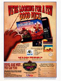 An American Tail: Fievel Goes West - Advertisement Flyer - Front Image