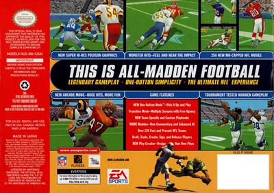 Madden NFL 99 - Box - Back Image