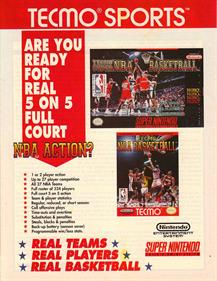 Tecmo NBA Basketball - Advertisement Flyer - Front Image