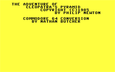 Adventure of Cleopatra's Pyramid - Screenshot - Game Title Image