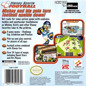 Disney Sports: Football - Box - Back Image