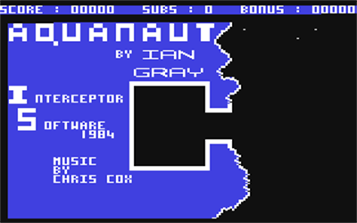 Aquanaut (Interceptor Software) - Screenshot - Game Title Image