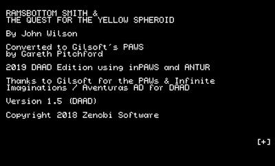 Ramsbottom Smith and the Quest for the Yellow Spheroid - Screenshot - Game Title Image