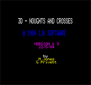 3D Noughts & X's - Screenshot - Game Title Image