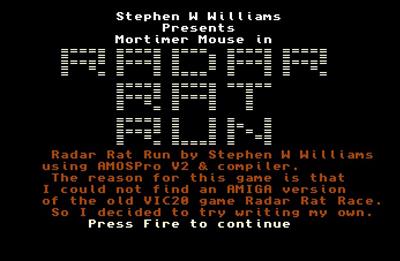 Radar Rat Run - Screenshot - Game Title Image