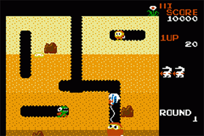 Famicom Mini: Dig Dug - Screenshot - Gameplay Image