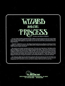 Hi-Res Adventure #2: Wizard and the Princess - Box - Back Image