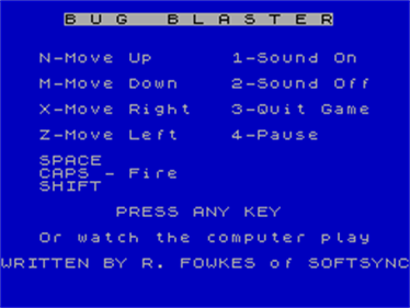 Bug Blaster - Screenshot - Game Title Image