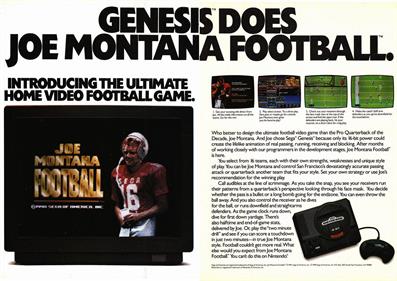Joe Montana Football - Advertisement Flyer - Front Image