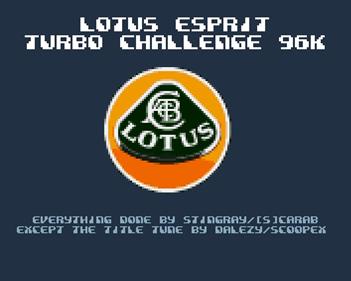 Lotus Esprit Turbo Challenge 96K - Screenshot - Game Title Image