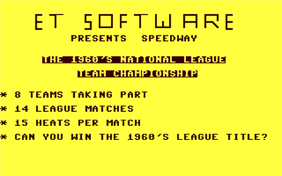 Speedway: Team Championship - Screenshot - Game Title Image