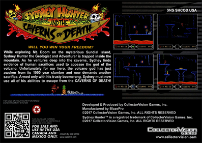 Sydney Hunter and the Caverns of Death - Box - Back Image
