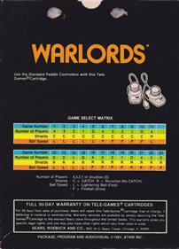 Warlords - Box - Back Image