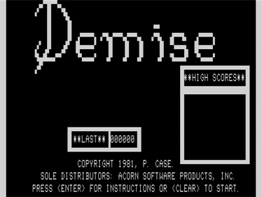 Demise - Screenshot - Game Title Image