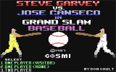 Steve Garvey vs. Jose Canseco in Grand Slam Baseball - Screenshot - Game Title Image