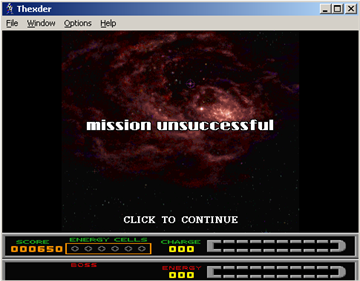 Thexder for Windows 95 - Screenshot - Game Over Image