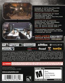 Call of Duty: Black Ops: Declassified - Box - Back Image