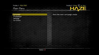 Haze - Screenshot - Game Select Image