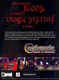 Castlevania: Lament of Innocence - Advertisement Flyer - Back Image